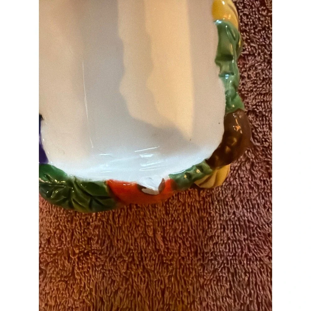WCL Ceramic Squirrel Harvest Corn Cracker Tray‎ Fall Thanksgiving Decor 9.5 Inch